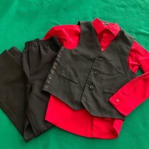 Boys size 8 tux outfit with 2 additional shirts
